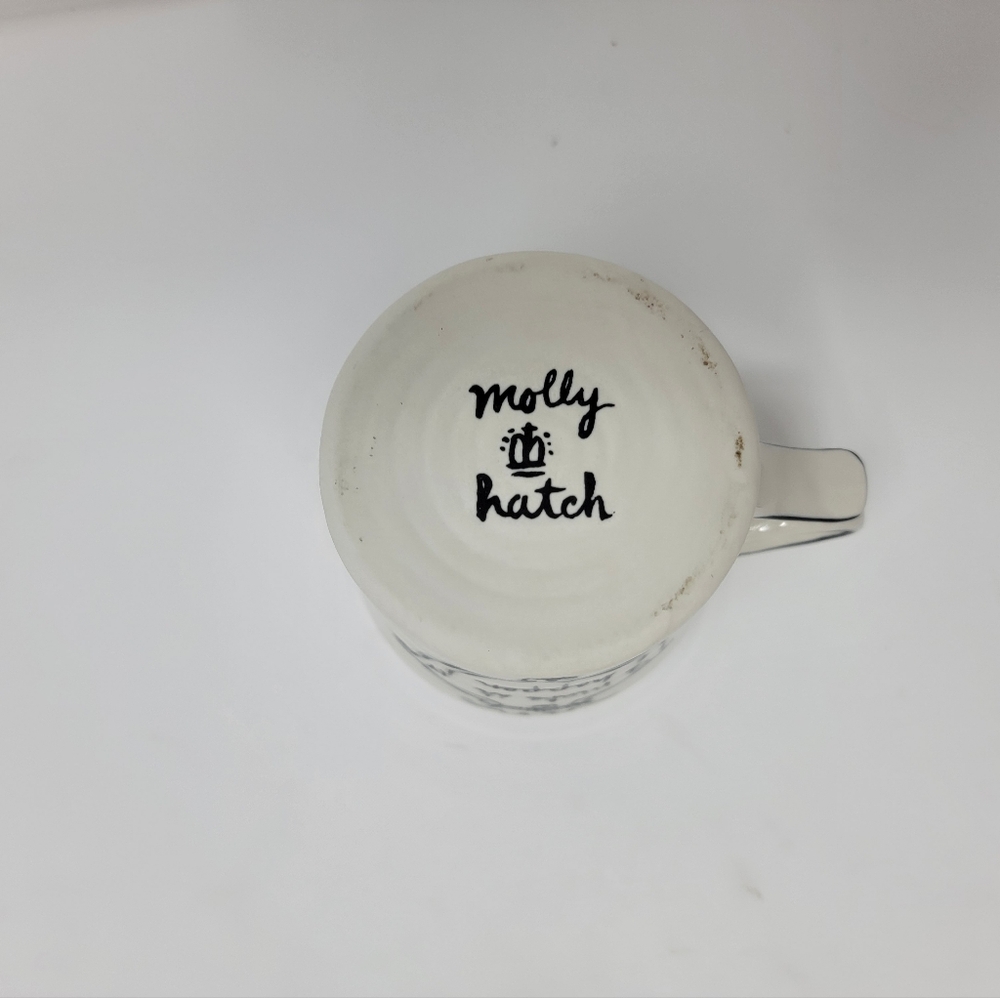 Anthropologie MOLLY HATCH Make It Happen COFFEE MUG Green Stripe Interior - Picture 3 of 9